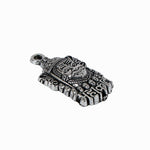 Silver Plated Trishul Pendant with Mahakal Engraving with karungali Bead