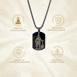 Raw Pyrite, Rose Quartz & Black Obsidian Bracelet Combo with Hanuman Chalisa Pendant