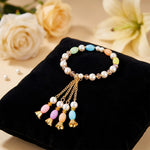 Elegant Pastel Pearl Beaded Designer Lumba Rakhi
