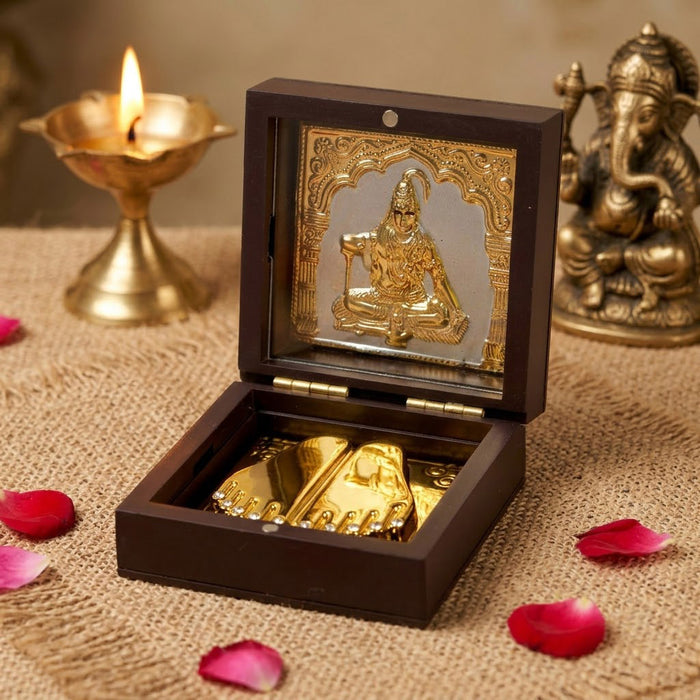 Om Namah Shivaya Shiv Ji Charan Paduka Box - Small
