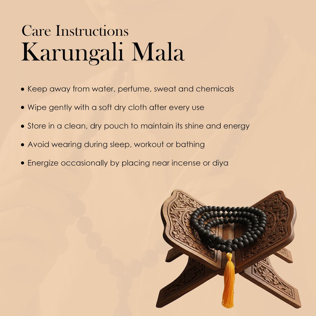 Karungali Mala 8mm Japa & Mind Clarity Govt Certified