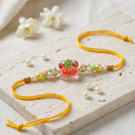 Aesthetic Square Resin Floral Garden Charm Designer Rakhi
