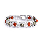 Silver Plated Pyrite & Rudraksha Bracelet Unisex Spiritual Wear