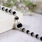 8mm Silver Plated Karungali Bracelet with Big Bead Govt Certified