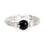 Ebony Wood Karungali Silver Plated Kada Authentic Spiritual Wear