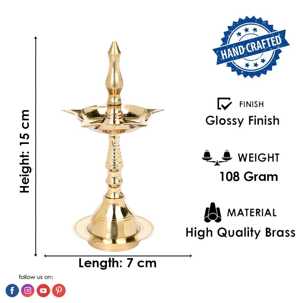 5.5-6 Inch Beautiful Brass Kerala Inauguration Diya Deepam
