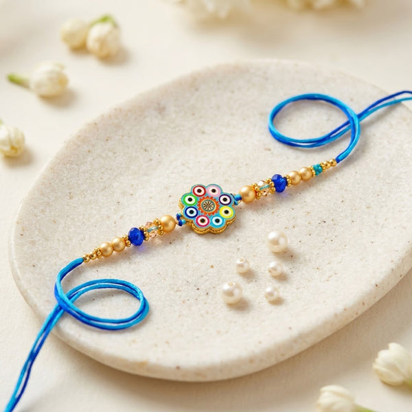 Elegance Circular Enamel Mosaic Art Rakhi