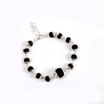 8mm Silver Plated Karungali Bracelet with Big Bead Govt Certified