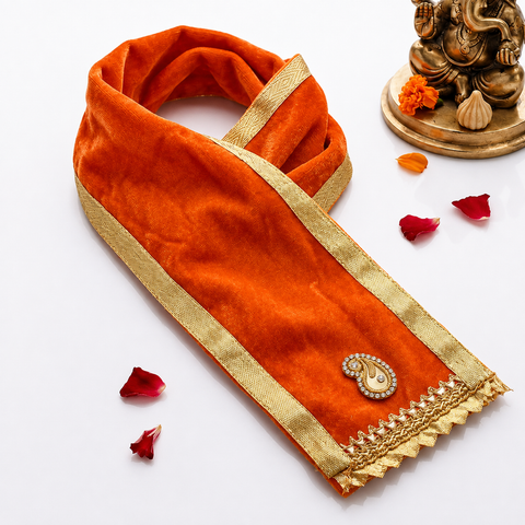 Orange Devotional Angvastra/Patka/Duppata 22 Inch
