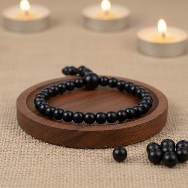 8mm Govt. Certified Karungali Bracelet with gloss finish