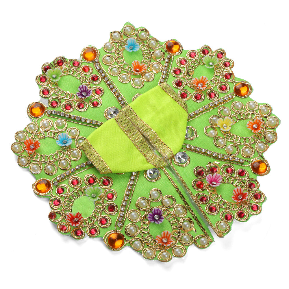 Size 2 3D Floral Accents & Pearl Work Laddu Gopal Dress