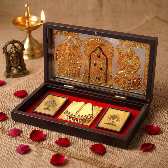 Om Shri Venkateshaya Namaha Charan Paduka Box - Big