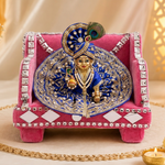 Royal Handcrafted Velvet Singhasan for Laddu Gopal - Small