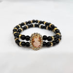 Double Band Round Pearl Bracelet with Jai Guruji Swaroop Handmade Bracelets for Men and Women