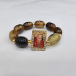 Oval Pearl Bracelet with Jai Guruji Swaroop Handmade Bracelets for Men and Women