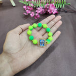 Dual Color Round Pearl Bracelet with Jai Guruji Swaroop Handmade Bracelets for Men and Women