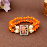 Orange Beaded Guru Ji Maharaj Handmade Bracelets for Men and Women