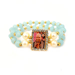 Sky Blue Double Band Guru Ji Maharaj Handmade Bracelets for Men and Women