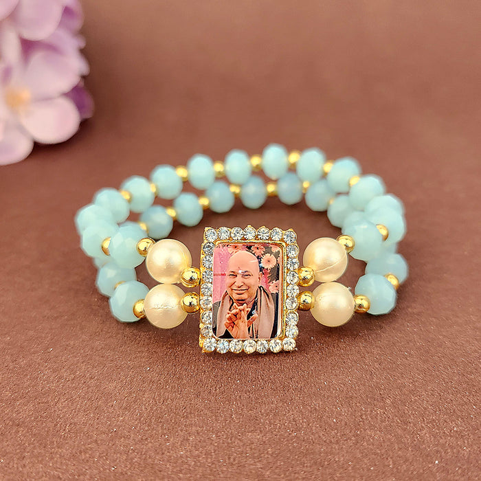 Sky Blue Double Band Guru Ji Maharaj Handmade Bracelets for Men and Women