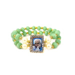 Light Green Beaded Guru Ji Maharaj Handmade Bracelets for Men and Women