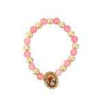 Pink and White Beaded Guru Ji Maharaj Handmade Bracelets for Men and Women