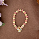 Pink and White Beaded Guru Ji Maharaj Handmade Bracelets for Men and Women