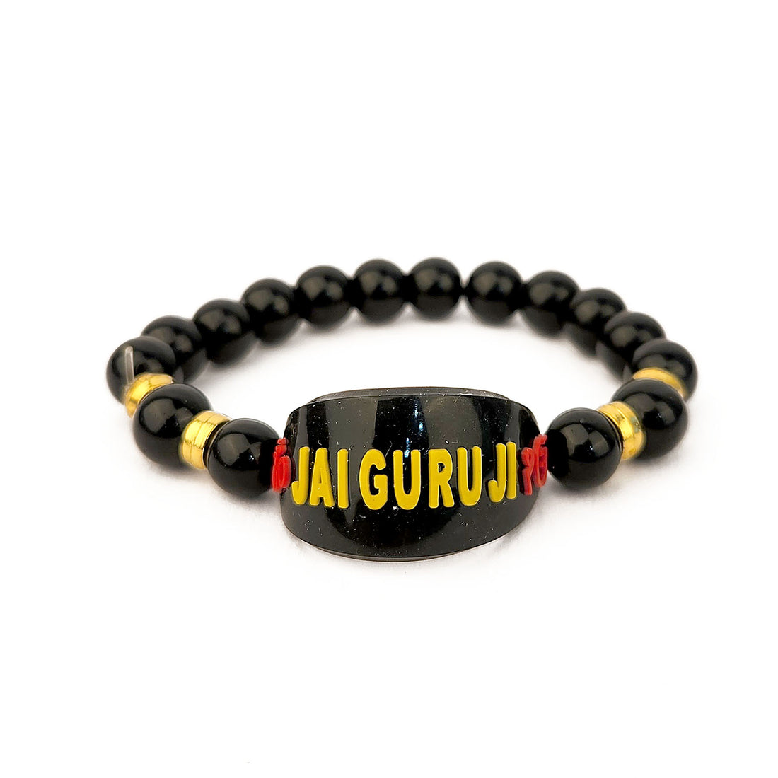 Black Jai Guru Ji Rounded Pearl Bracelet, Handmade Bracelets for Men and Women