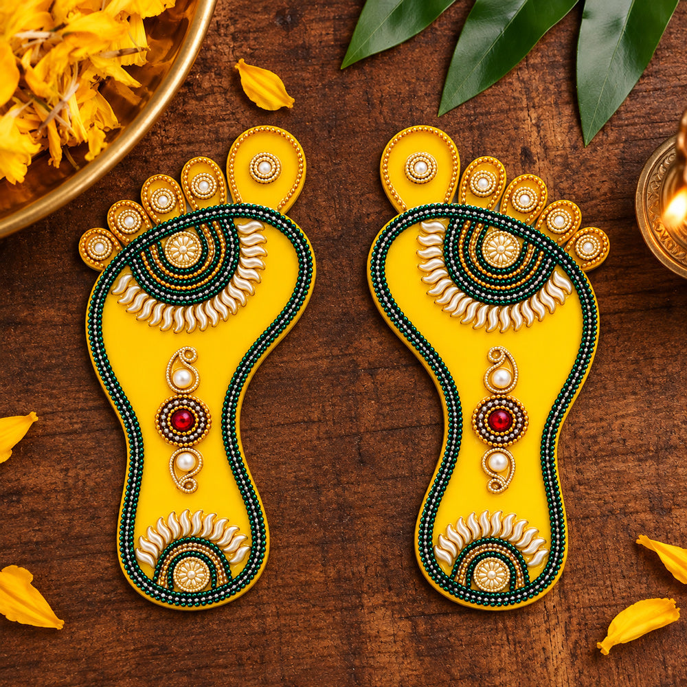 Auspicious Lakshmi Sacred Charan Paduka Wall Sticker