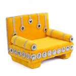 Pretty Yellow Laddu Gopal's Divine Velvet Singhasan