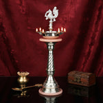 Silver Fancy Kerala Diya – Traditional Pooja Oil Lamp Spiritual Use