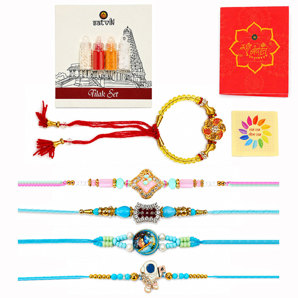 Divine Spiritual Family Rakhi Combo (Set of 5)