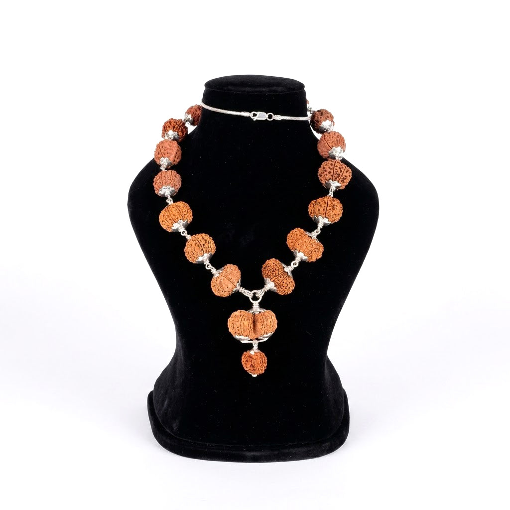 Siddha Mala with 1 Mukhi Sawar (Silver Chain, Nepal Collector)