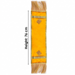 Yellow Velvet Ganpati Idol Patka with Gold Lace - 30 Inch
