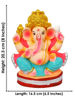8 Inch Vikat Eco-Friendly Ganesha Idol in Padmasana Pose