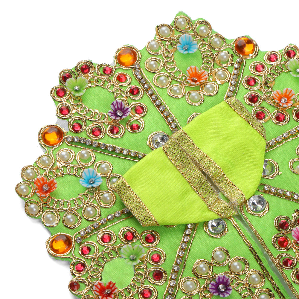 Size 2 3D Floral Accents & Pearl Work Laddu Gopal Dress