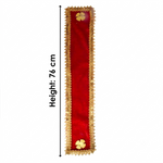 Red Velvet Twin Flower Ganpati Idol Patka with Sequin Lace