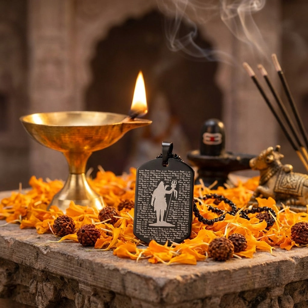 Shiv Pendant MicroCarved Black