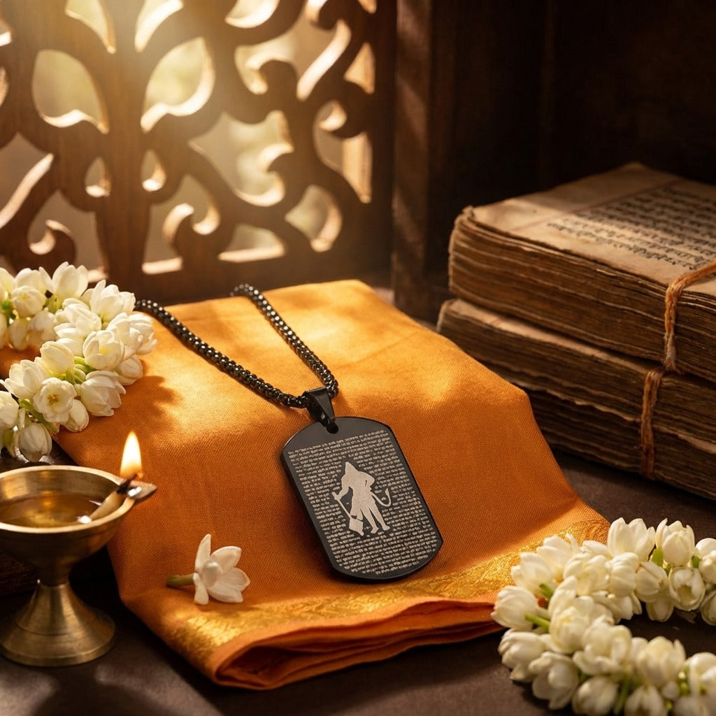 Rose Quartz & Golden Pyrite Bracelet Combo with Hanuman Chalisa Pendant