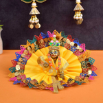 Laddu Gopal Yellow Dress with Multi-Color Sequined Border
