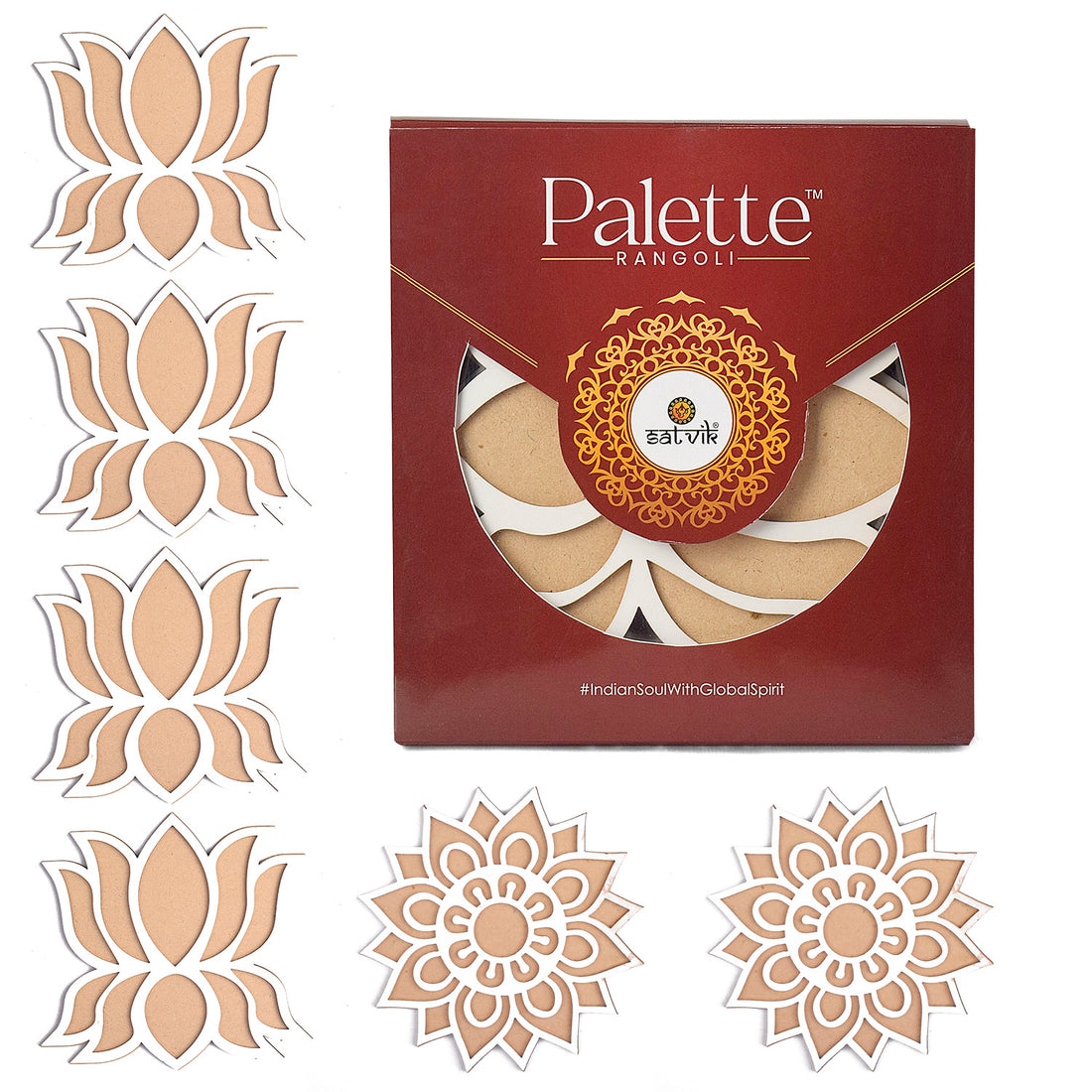 6-Piece Rangoli Stencil Set: Decor DIY Craft for Floors and Tables