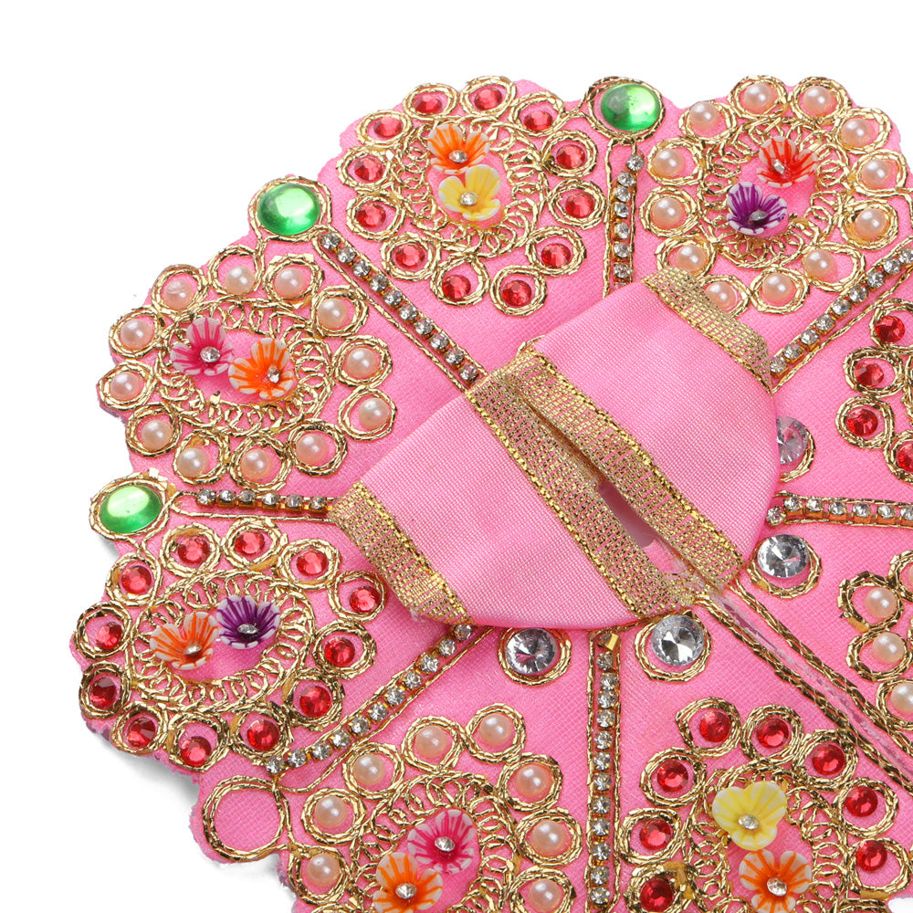 Size 2 3D Floral Accents & Pearl Work Laddu Gopal Dress