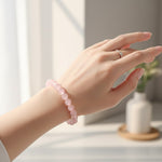 Rose Quartz Round Bead Bracelet Stylish Spiritual Wear