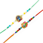 Handcrafted Multicolor Peacock Meenakari Rakhi (Set of 2)