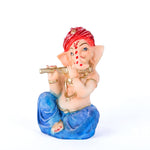 Vibrant Hand-Crafted Royal Blue Dhoti Resin Ganesha Statue