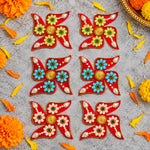 Traditional Auspicious Multi-Color Flower Swastik Wall Stickers