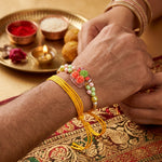 Aesthetic Square Resin Floral Garden Charm Designer Rakhi