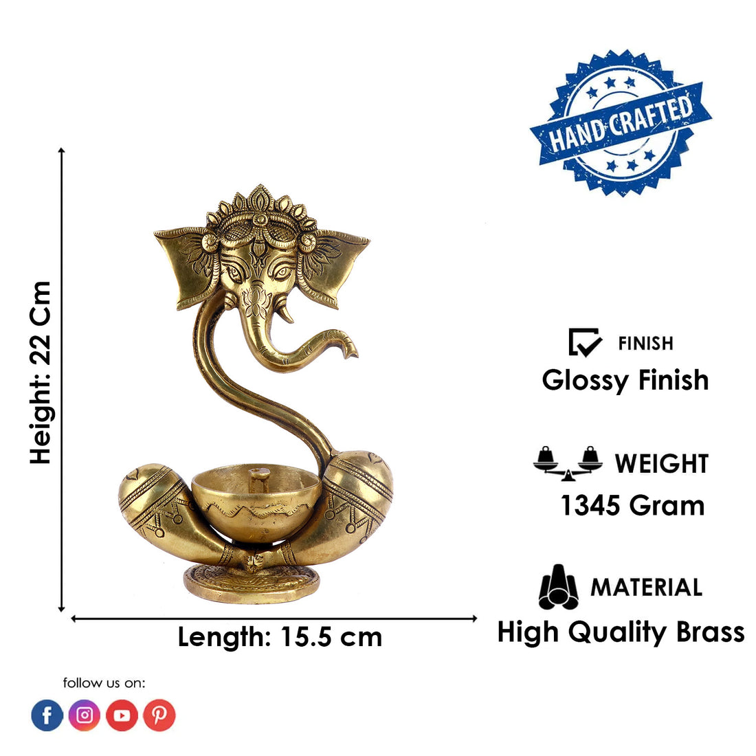 Alluring Brass Ganesh Akhand Diya