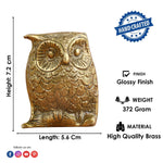 Mini Brass Engraved Owl/Ullu (Lakshmi Vaahan) Statue (Medium)