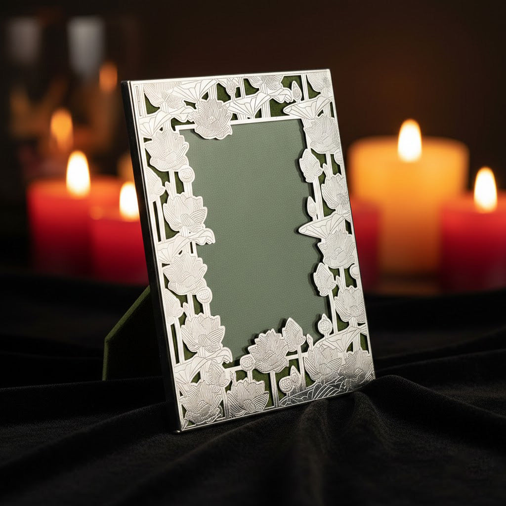 Silver Photo Frame – Decorative Tabletop Frame Home & Spiritual Decor