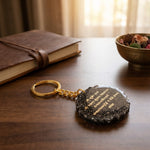 Pyrite Kuber Yantra Keyring Spiritual Wealth & Positive Energy